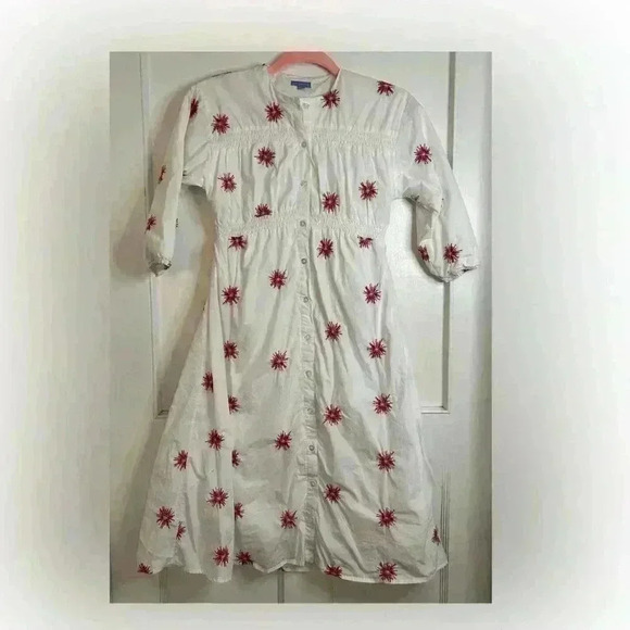 Gorgeous Cotton Dress  with Sunburst Embroidery Size 16Y - Picture 1 of 10